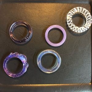 Glass rings (5) size 5-5.75